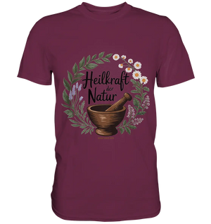 Heilkraft der Natur – Pflanzliches Logo - Premium Shirt Bright Lights Arts