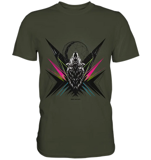 Heulender Wolf – Geometrisches Kunstwerk - Premium Shirt Bright Lights Arts