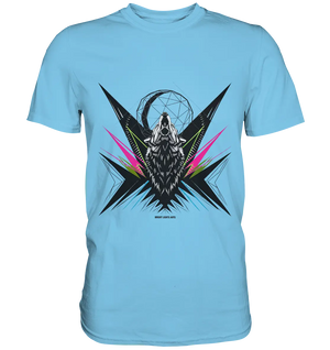 Heulender Wolf – Geometrisches Kunstwerk - Premium Shirt Bright Lights Arts