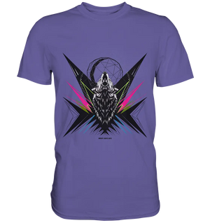 Heulender Wolf – Geometrisches Kunstwerk - Premium Shirt Bright Lights Arts