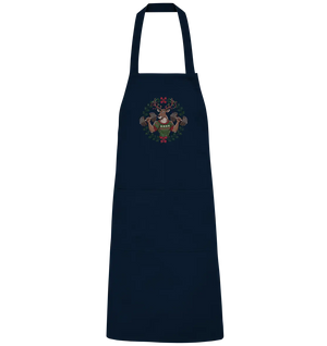 Hirsch mit Weihnachtspullover & Hanteln - Organic Grillschürze Bright Lights Arts