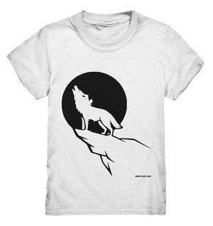 Howlender Wolf vor dunklem Mond - Kids Premium Shirt Bright Lights Arts