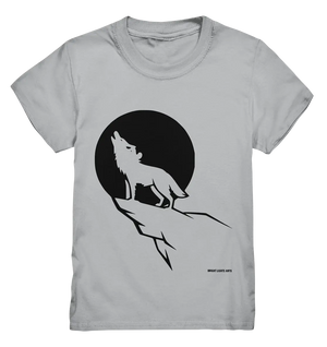 Howlender Wolf vor dunklem Mond - Kids Premium Shirt Bright Lights Arts