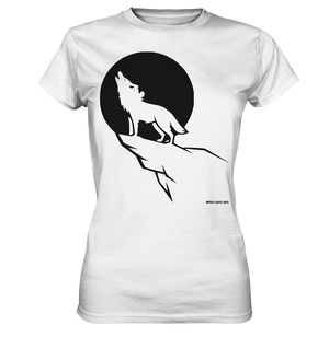 Howlender Wolf vor dunklem Mond - Ladies Premium Shirt Bright Lights Arts