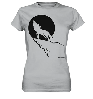 Howlender Wolf vor dunklem Mond - Ladies Premium Shirt Bright Lights Arts