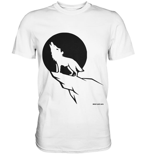 Howlender Wolf vor dunklem Mond - Premium Shirt Bright Lights Arts