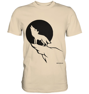 Howlender Wolf vor dunklem Mond - Premium Shirt Bright Lights Arts
