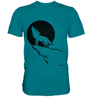 Howlender Wolf vor dunklem Mond - Premium Shirt Bright Lights Arts