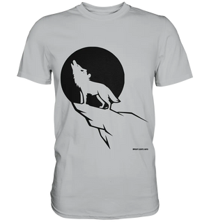 Howlender Wolf vor dunklem Mond - Premium Shirt Bright Lights Arts
