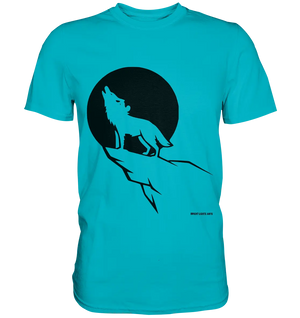 Howlender Wolf vor dunklem Mond - Premium Shirt Bright Lights Arts