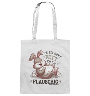 Ich bin nicht fett ich bin flauschig Hase - Baumwolltasche Bright Lights Arts