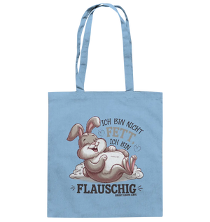 Ich bin nicht fett ich bin flauschig Hase - Baumwolltasche Bright Lights Arts