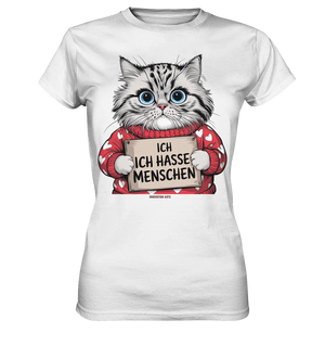 Ich hasse Menschen bunte Katze - Ladies Premium Shirt Bright Lights Arts
