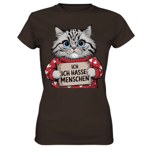 Ich hasse Menschen bunte Katze - Ladies Premium Shirt Bright Lights Arts