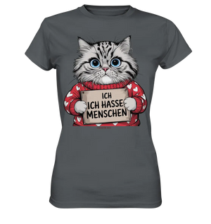Ich hasse Menschen bunte Katze - Ladies Premium Shirt Bright Lights Arts