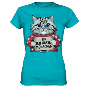 Ich hasse Menschen bunte Katze - Ladies Premium Shirt Bright Lights Arts