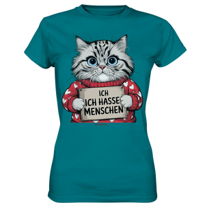 Ich hasse Menschen bunte Katze - Ladies Premium Shirt Bright Lights Arts