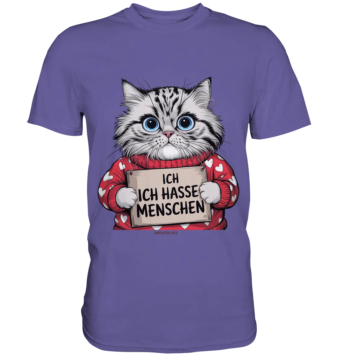 Ich hasse Menschen bunte Katze - Premium Shirt Bright Lights Arts