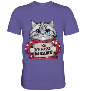 Ich hasse Menschen bunte Katze - Premium Shirt Bright Lights Arts