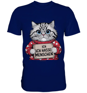 Ich hasse Menschen bunte Katze - Premium Shirt Bright Lights Arts