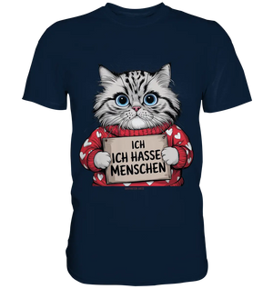 Ich hasse Menschen bunte Katze - Premium Shirt Bright Lights Arts