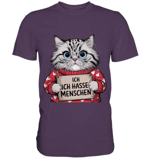 Ich hasse Menschen bunte Katze - Premium Shirt Bright Lights Arts