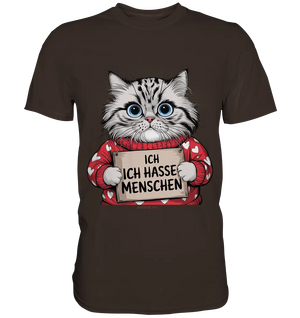Ich hasse Menschen bunte Katze - Premium Shirt Bright Lights Arts