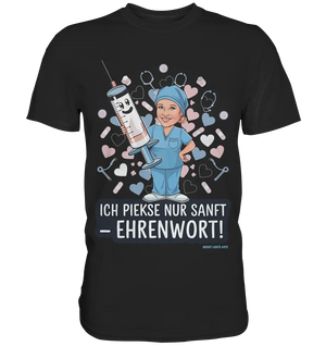 Ich piekse nur sanft - Ehrenwort! - Premium Shirt Bright Lights Arts