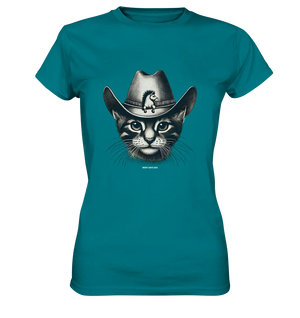 Katzen-Cowboy – Western trifft auf flauschige Eleganz - Ladies Premium Shirt Bright Lights Arts