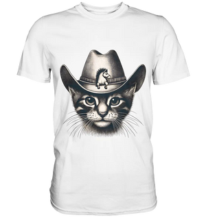 Katzen-Cowboy – Western trifft auf flauschige Eleganz - Premium Shirt Bright Lights Arts