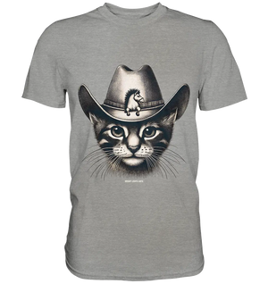 Katzen-Cowboy – Western trifft auf flauschige Eleganz - Premium Shirt Bright Lights Arts