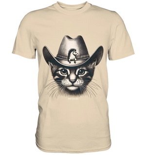 Katzen-Cowboy – Western trifft auf flauschige Eleganz - Premium Shirt Bright Lights Arts
