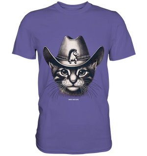 Katzen-Cowboy – Western trifft auf flauschige Eleganz - Premium Shirt Bright Lights Arts