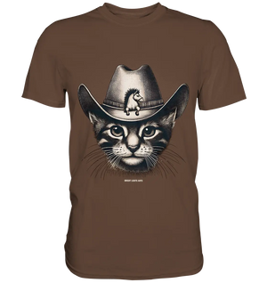 Katzen-Cowboy – Western trifft auf flauschige Eleganz - Premium Shirt Bright Lights Arts