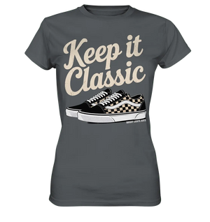 Keep It Classic – Retro - Design mit kultigen Sneakern - Ladies Premium Shirt - Bright Lights Arts