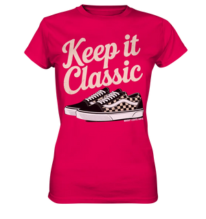 Keep It Classic – Retro - Design mit kultigen Sneakern - Ladies Premium Shirt - Bright Lights Arts
