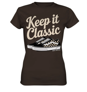 Keep It Classic – Retro - Design mit kultigen Sneakern - Ladies Premium Shirt - Bright Lights Arts