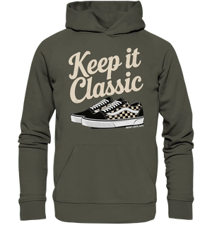 Keep It Classic – Retro - Design mit kultigen Sneakern - Organic Hoodie - Bright Lights Arts