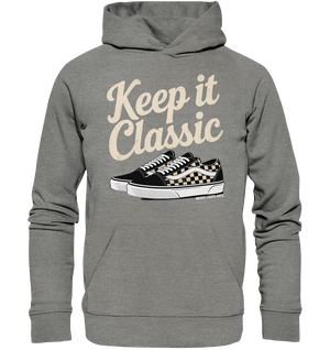 Keep It Classic – Retro - Design mit kultigen Sneakern - Organic Hoodie - Bright Lights Arts