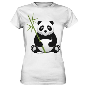 Knuddeliger Panda mit Bambus - Ladies Premium Shirt Bright Lights Arts