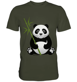 Knuddeliger Panda mit Bambus - Premium Shirt Bright Lights Arts