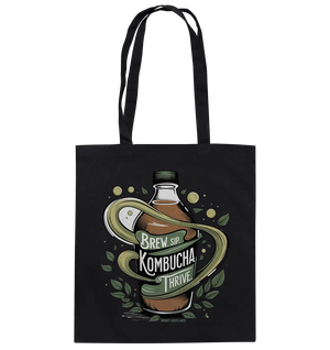 Kombucha Logo – Brew, Sip, Thrive - Baumwolltasche Bright Lights Arts