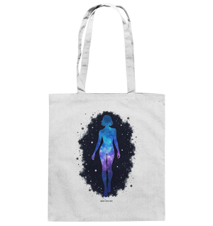 Kosmische Selbst-Reflexion – Universum trifft menschliche Silhouette - Baumwolltasche Bright Lights Arts