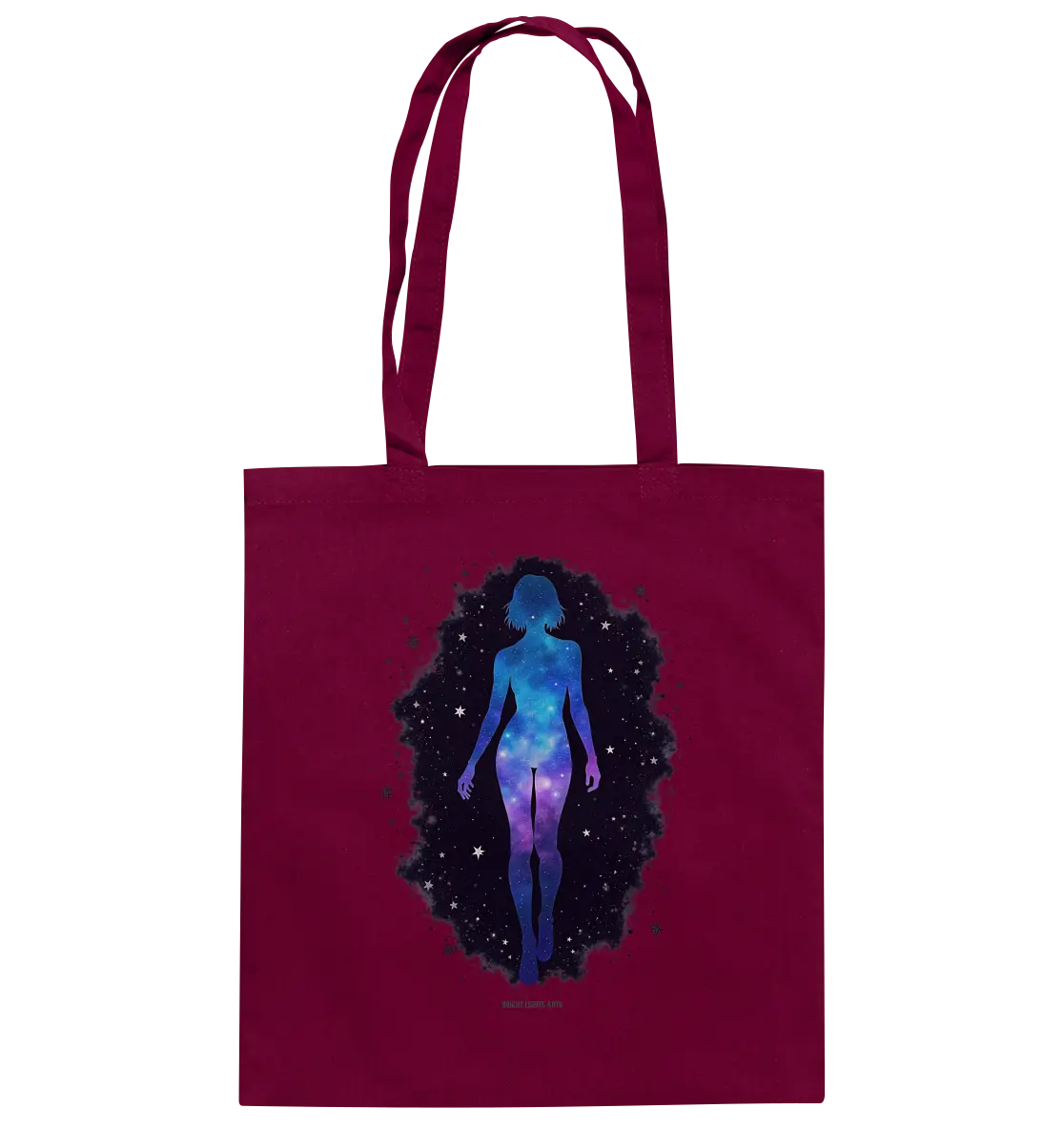 Kosmische Selbst-Reflexion – Universum trifft menschliche Silhouette - Baumwolltasche Bright Lights Arts
