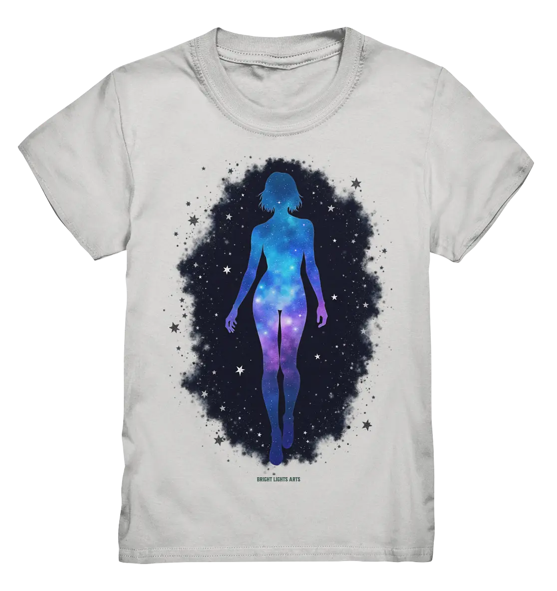 Kosmische Selbst-Reflexion – Universum trifft menschliche Silhouette - Kids Premium Shirt Bright Lights Arts