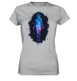 Kosmische Selbst-Reflexion – Universum trifft menschliche Silhouette - Ladies Premium Shirt Bright Lights Arts