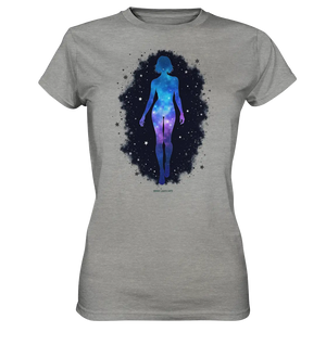 Kosmische Selbst-Reflexion – Universum trifft menschliche Silhouette - Ladies Premium Shirt Bright Lights Arts