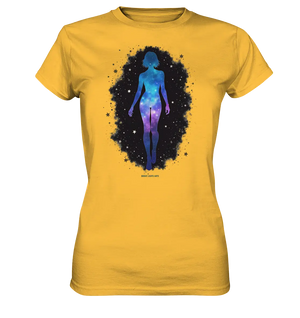 Kosmische Selbst-Reflexion – Universum trifft menschliche Silhouette - Ladies Premium Shirt Bright Lights Arts