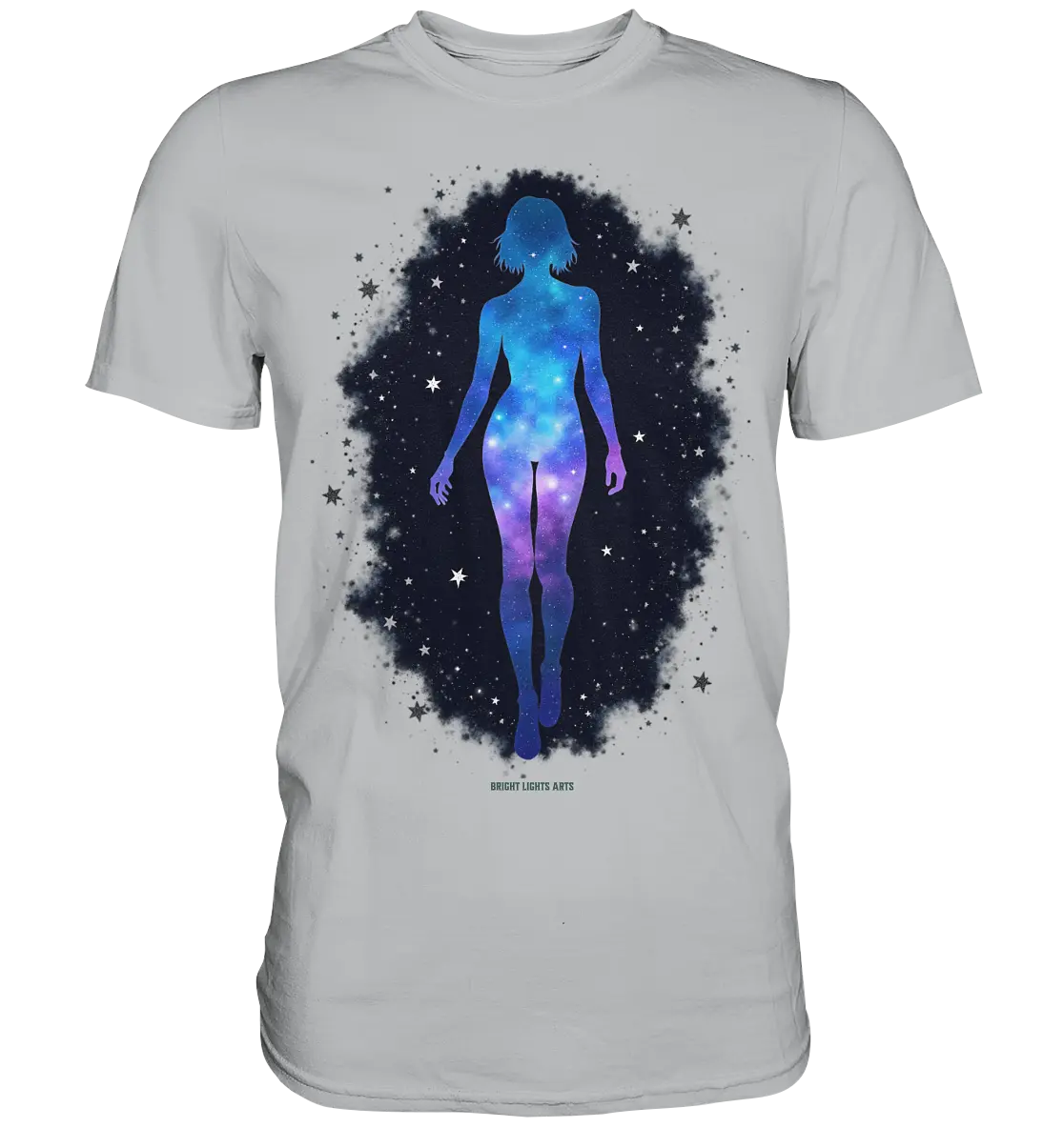 Kosmische Selbst-Reflexion – Universum trifft menschliche Silhouette - Premium Shirt Bright Lights Arts