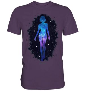 Kosmische Selbst-Reflexion – Universum trifft menschliche Silhouette - Premium Shirt Bright Lights Arts